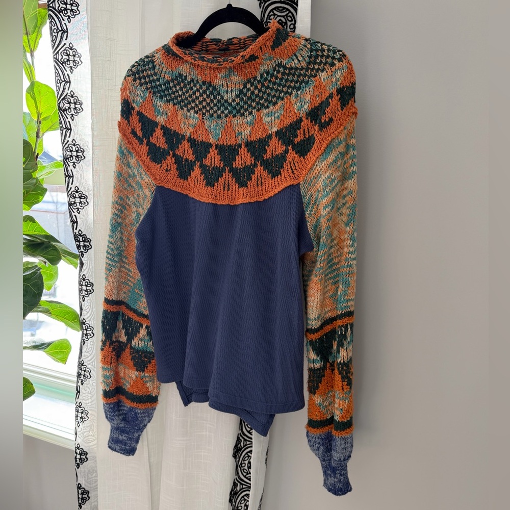 Free People Multicolor Turtleneck Sweater
